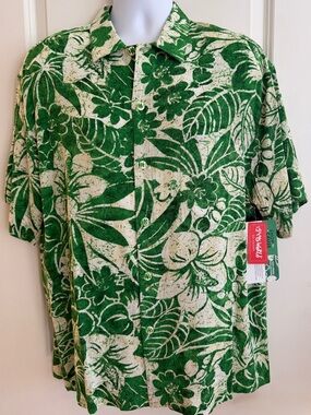 Jams World Men’s Hawaiian Aloha Short Sleeve Shirt, L, Ltd. Ed. “Koa Green”, NWT